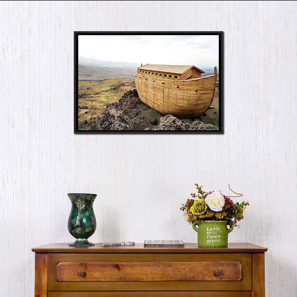 Noah's Ark Model Canvas Wall Art-1 Piece-Floating Frame-24" x 16"-Tiaracle