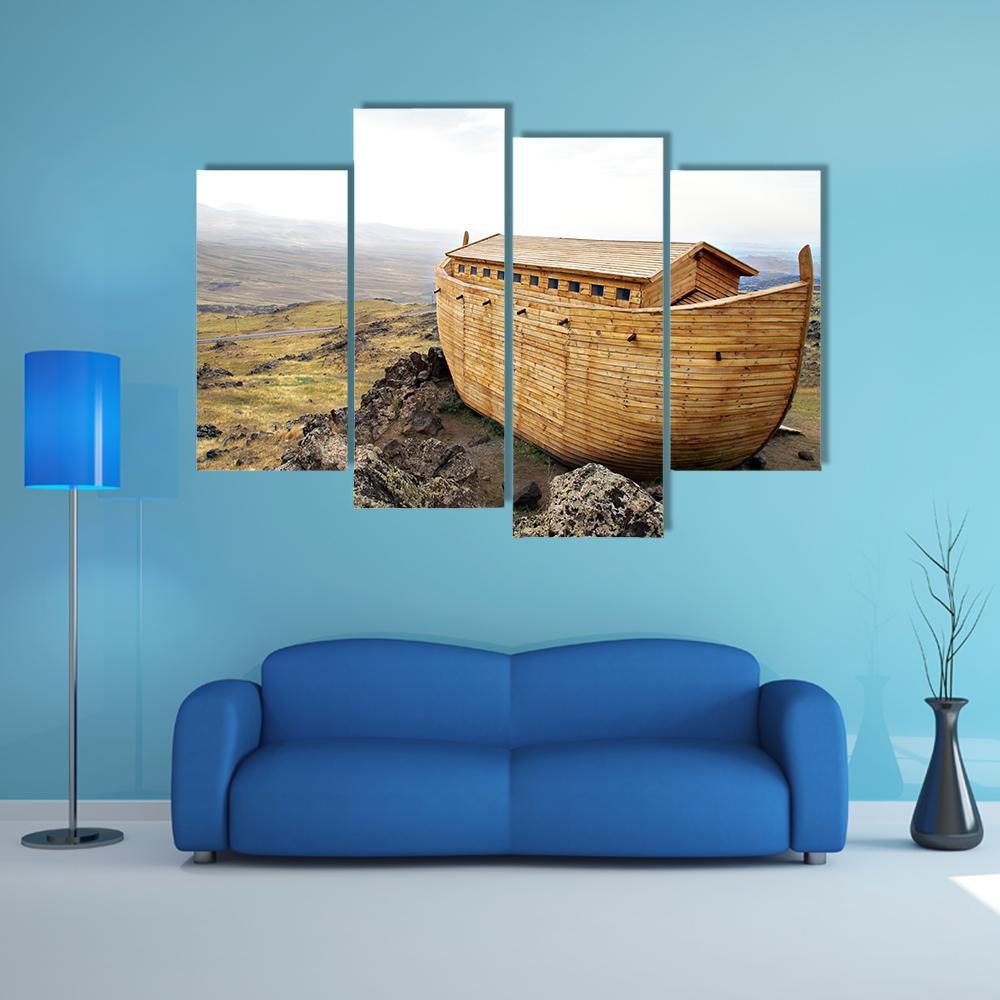 Noah's Ark Model Canvas Wall Art-4 Pop-Gallery Wrap-50" x 32"-Tiaracle