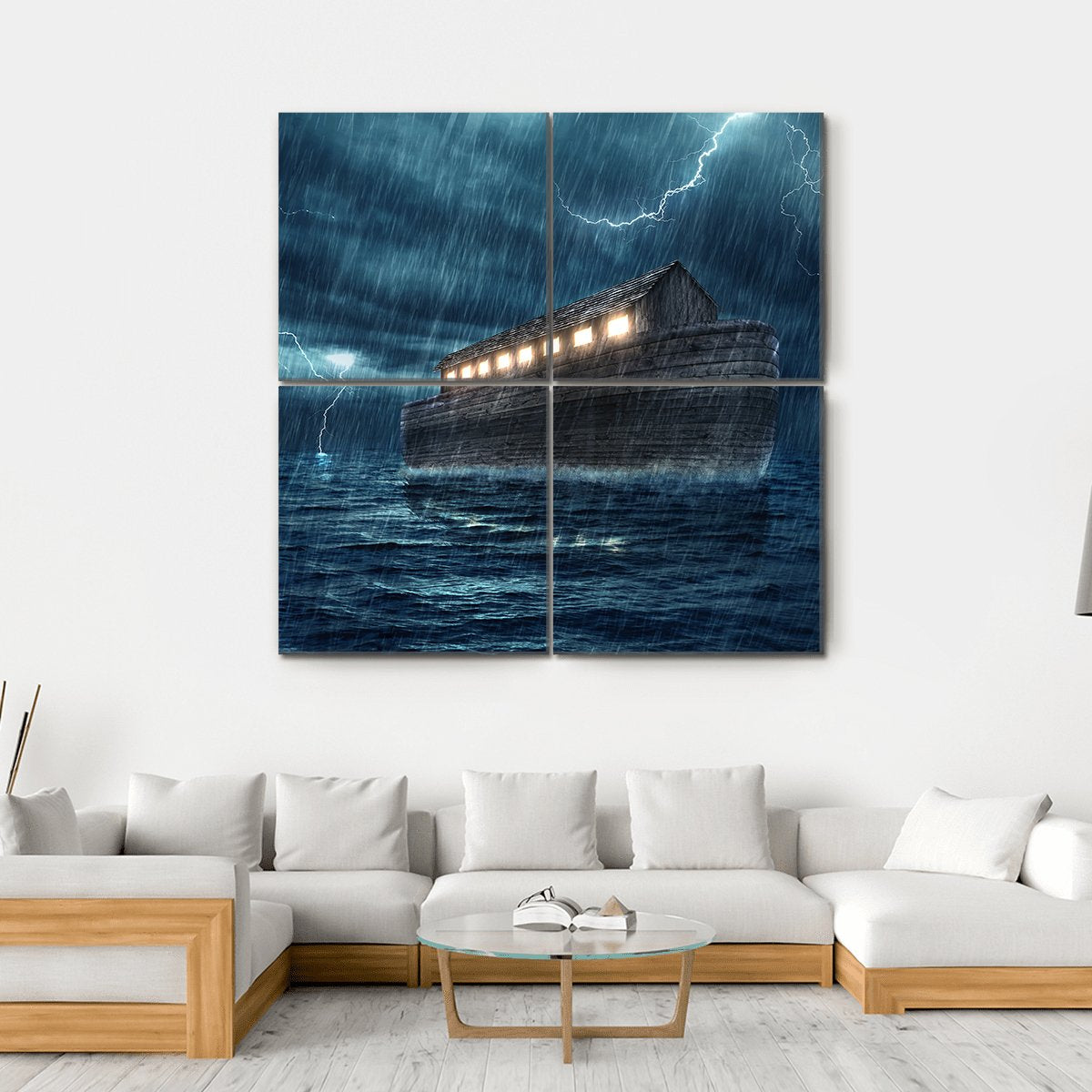 Noah's Ark Canvas Wall Art-4 Square-Gallery Wrap-17" x 17"-Tiaracle