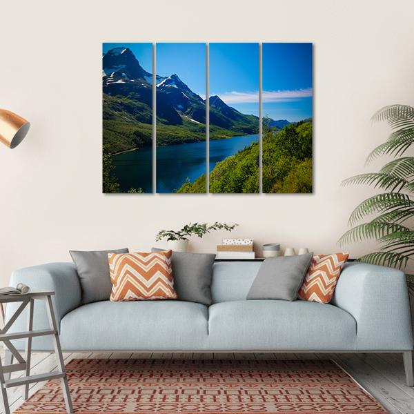 Nordfjorden & Svartisen Glacier Canvas Wall Art-4 Horizontal-Gallery Wrap-34" x 24"-Tiaracle