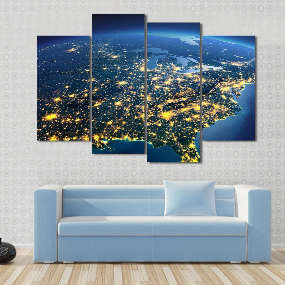 Gulf Of Mexico From Space Canvas Wall Art-4 Pop-Gallery Wrap-50" x 32"-Tiaracle
