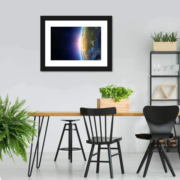 North America From Space Vertical Canvas Wall Art-3 Vertical-Gallery Wrap-12" x 25"-Tiaracle