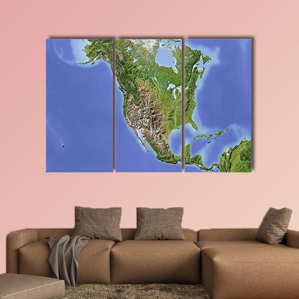 North & Central America Canvas Wall Art-3 Horizontal-Gallery Wrap-37" x 24"-Tiaracle