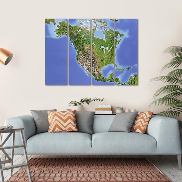 North & Central America Canvas Wall Art-4 Horizontal-Gallery Wrap-34" x 24"-Tiaracle