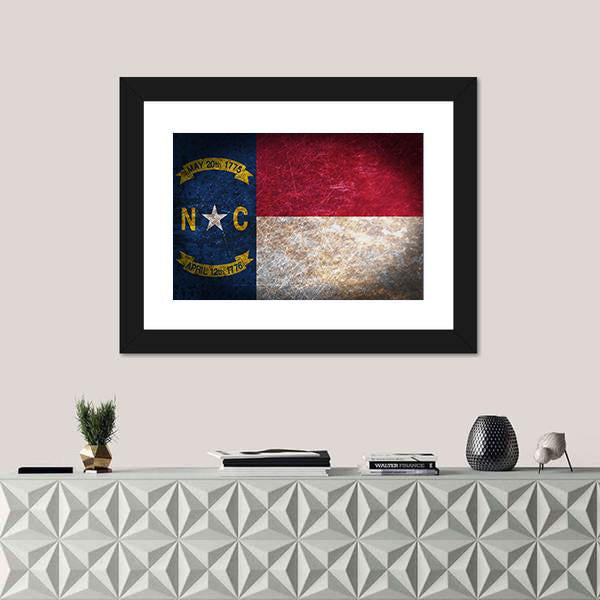 North Carolina Flag Canvas Wall Art-1 Piece-Framed Print-20" x 16"-Tiaracle