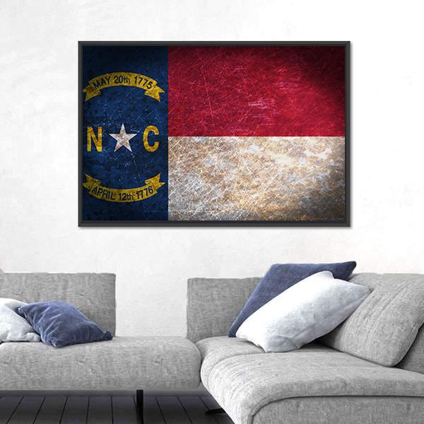 North Carolina Flag Canvas Wall Art-3 Horizontal-Gallery Wrap-25" x 16"-Tiaracle
