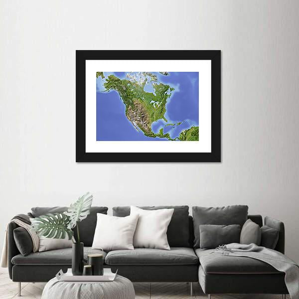 North & Central America Canvas Wall Art-3 Horizontal-Gallery Wrap-25" x 16"-Tiaracle