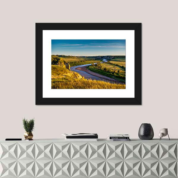 North Dakota Badlands Canvas Wall Art-1 Piece-Framed Print-20" x 16"-Tiaracle