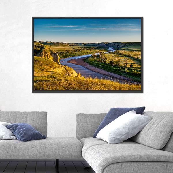 North Dakota Badlands Canvas Wall Art-3 Horizontal-Gallery Wrap-25" x 16"-Tiaracle