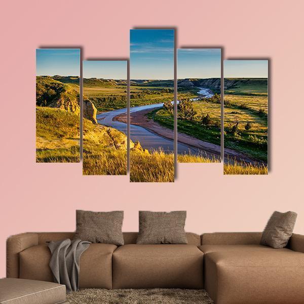 North Dakota Badlands Canvas Wall Art-5 Pop-Gallery Wrap-47" x 32"-Tiaracle