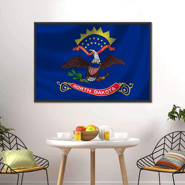 North Dakota Flag Canvas Wall Art-3 Horizontal-Gallery Wrap-25" x 16"-Tiaracle
