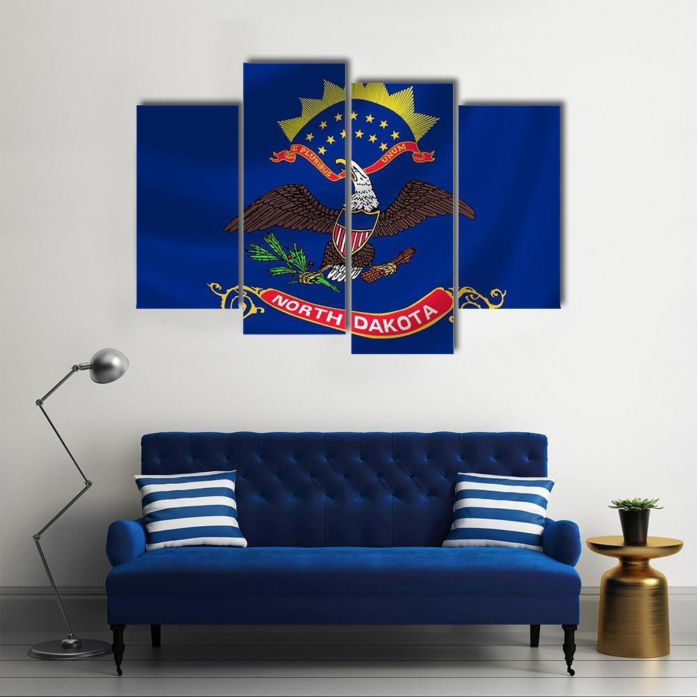 North Dakota Flag Canvas Wall Art-4 Pop-Gallery Wrap-50" x 32"-Tiaracle