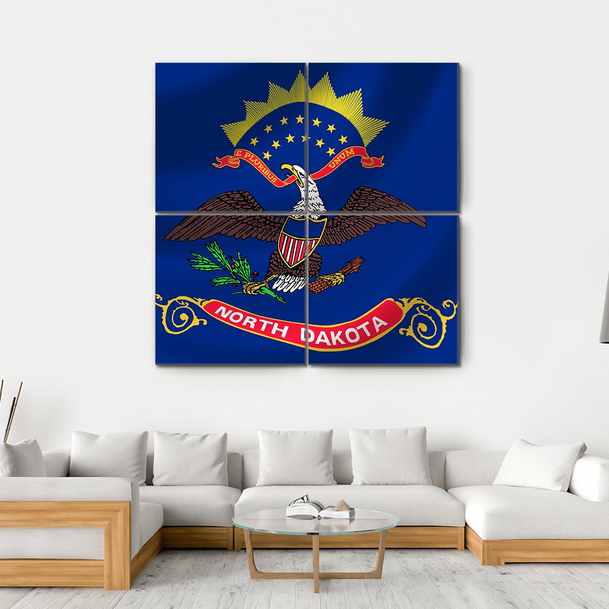 North Dakota Flag Canvas Wall Art-4 Square-Gallery Wrap-17" x 17"-Tiaracle