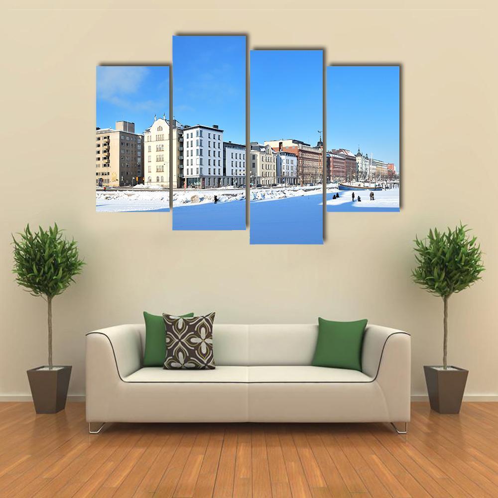 North Quay In Winter Canvas Wall Art-4 Pop-Gallery Wrap-50" x 32"-Tiaracle
