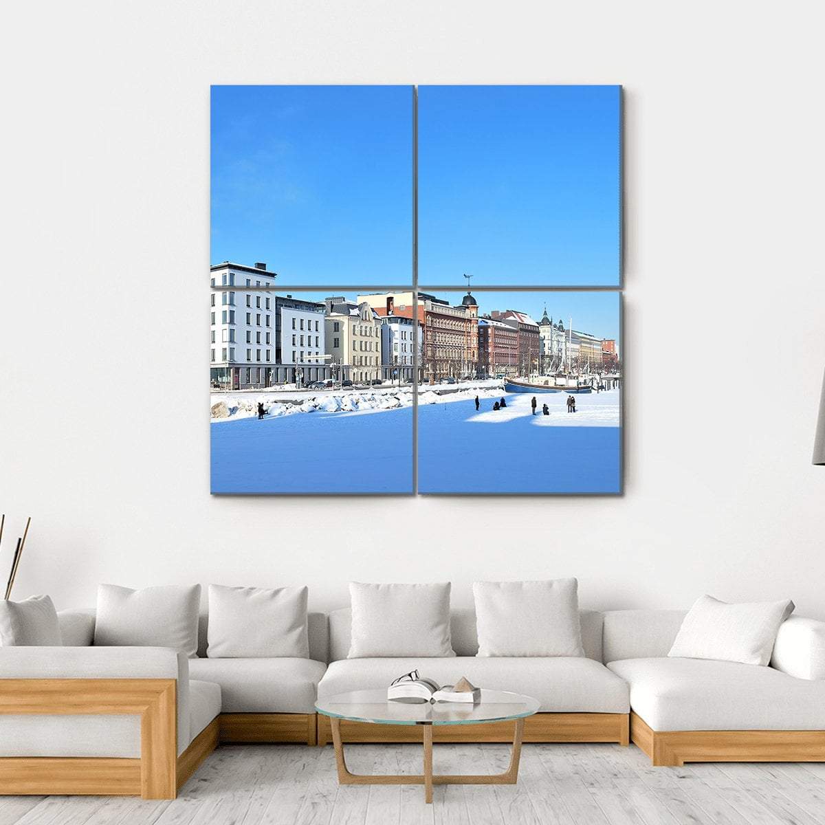 North Quay In Winter Canvas Wall Art-4 Square-Gallery Wrap-17" x 17"-Tiaracle
