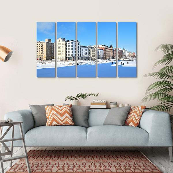 North Quay In Winter Canvas Wall Art-5 Horizontal-Gallery Wrap-22" x 12"-Tiaracle