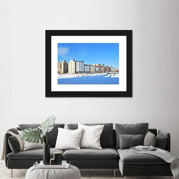 North Quay In Winter Canvas Wall Art-3 Horizontal-Gallery Wrap-25" x 16"-Tiaracle