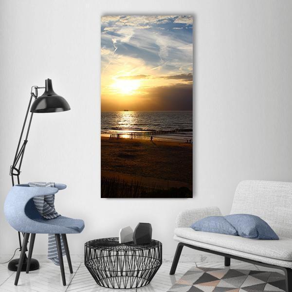 North Sea Beach Holland Vertical Canvas Wall Art-1 Vertical-Gallery Wrap-12" x 24"-Tiaracle
