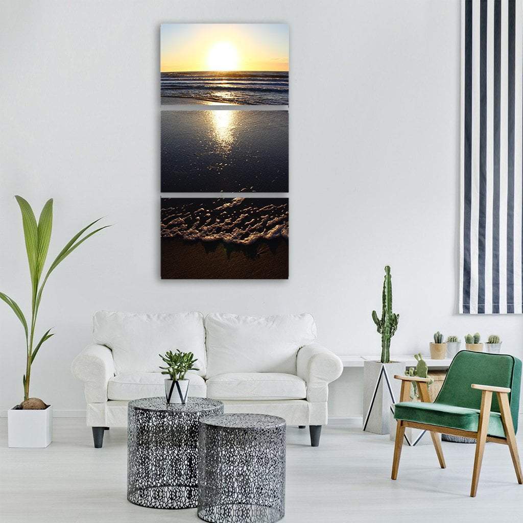 North Sea Beach In Holland Vertical Canvas Wall Art-3 Vertical-Gallery Wrap-12" x 25"-Tiaracle