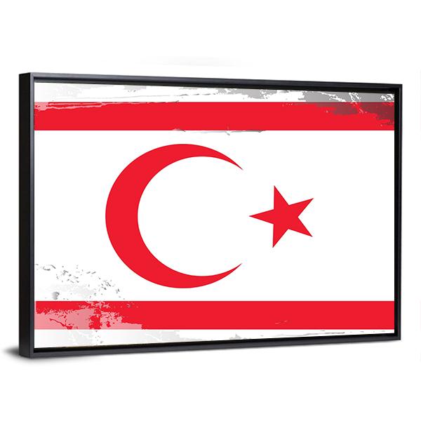 Northern Cyprus Flag Canvas Wall Art-3 Horizontal-Gallery Wrap-25" x 16"-Tiaracle