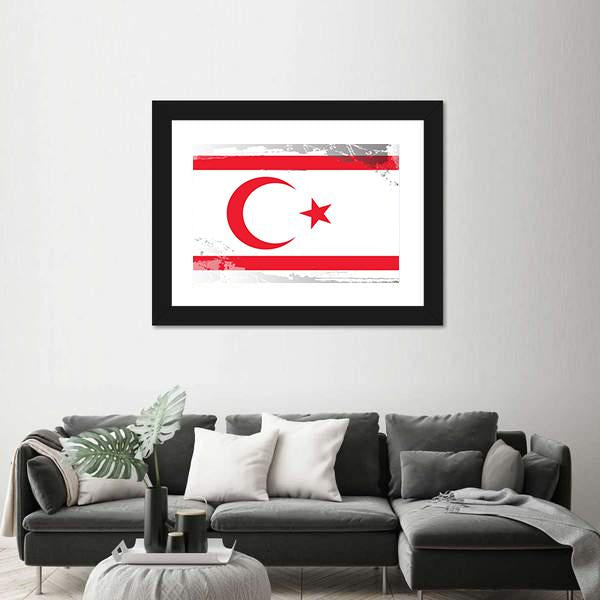 Northern Cyprus Flag Canvas Wall Art-3 Horizontal-Gallery Wrap-25" x 16"-Tiaracle