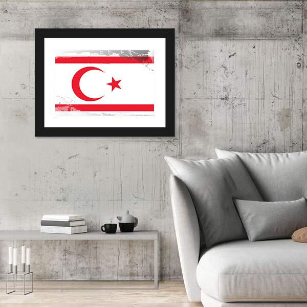 Northern Cyprus Flag Canvas Wall Art-3 Horizontal-Gallery Wrap-25" x 16"-Tiaracle