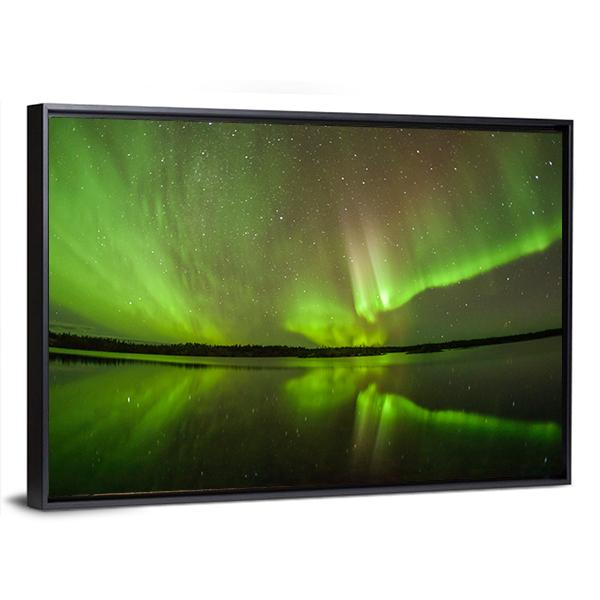 Northern Lights Aurora Borealis Canvas Wall Art-3 Horizontal-Gallery Wrap-25" x 16"-Tiaracle