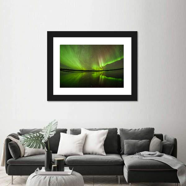 Northern Lights Aurora Borealis Canvas Wall Art-3 Horizontal-Gallery Wrap-25" x 16"-Tiaracle