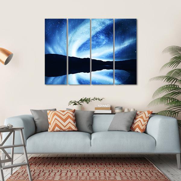 Northern Lights Aurora Canvas Wall Art-4 Horizontal-Gallery Wrap-34" x 24"-Tiaracle