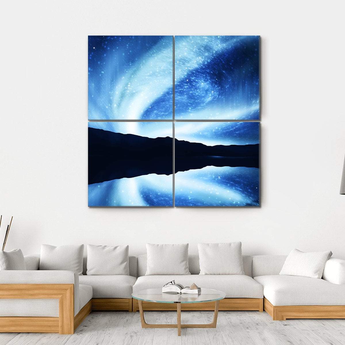 Northern Lights Aurora Canvas Wall Art-4 Square-Gallery Wrap-17" x 17"-Tiaracle