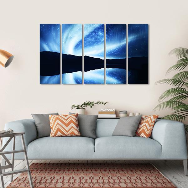 Northern Lights Aurora Canvas Wall Art-5 Horizontal-Gallery Wrap-22" x 12"-Tiaracle