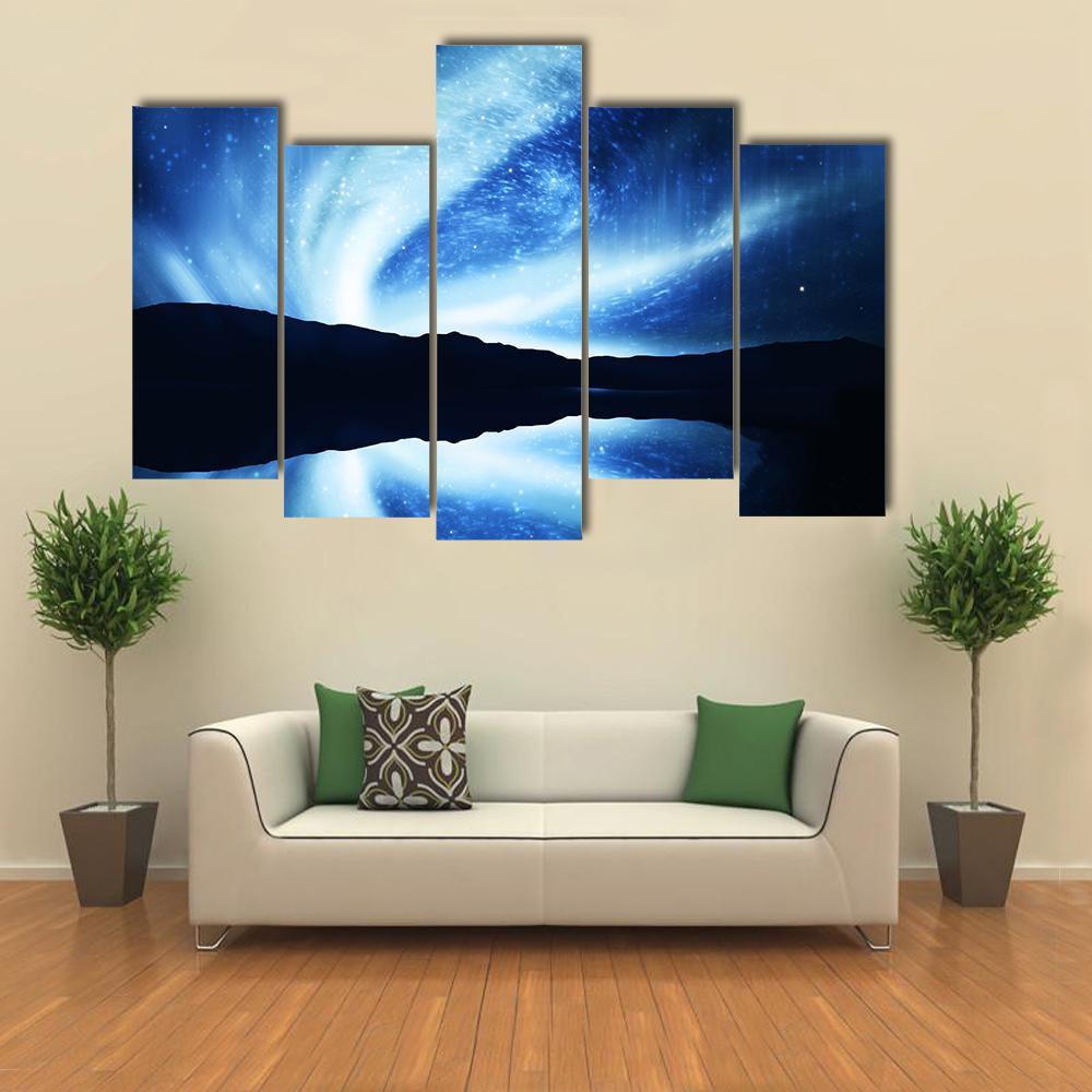Northern Lights Aurora Canvas Wall Art-5 Pop-Gallery Wrap-47" x 32"-Tiaracle