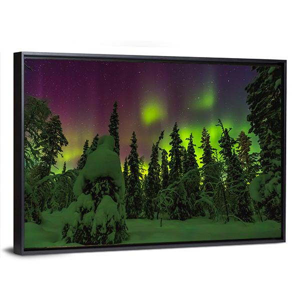 Northern Lights Finish Lapland Canvas Wall Art-3 Horizontal-Gallery Wrap-25" x 16"-Tiaracle