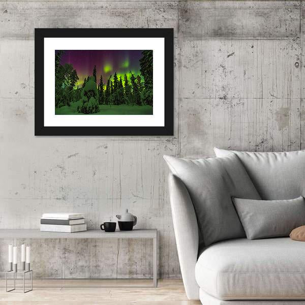 Northern Lights Finish Lapland Canvas Wall Art-3 Horizontal-Gallery Wrap-25" x 16"-Tiaracle
