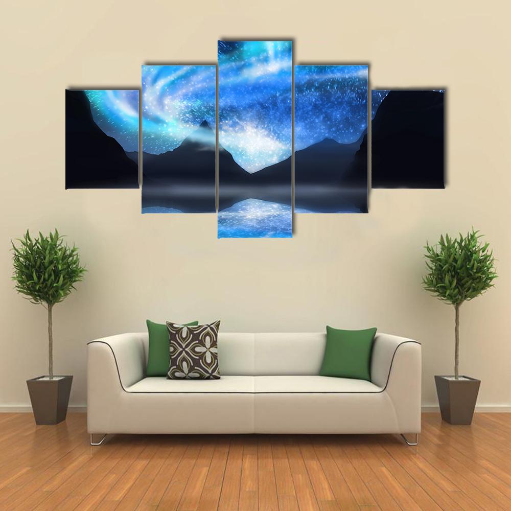 Northern Lights In Alaska Canvas Wall Art-5 Star-Gallery Wrap-42" x 21"-Tiaracle