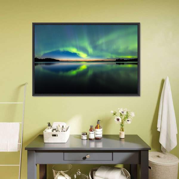 Northern Lights In Sky Canvas Wall Art-5 Horizontal-Gallery Wrap-22" x 12"-Tiaracle