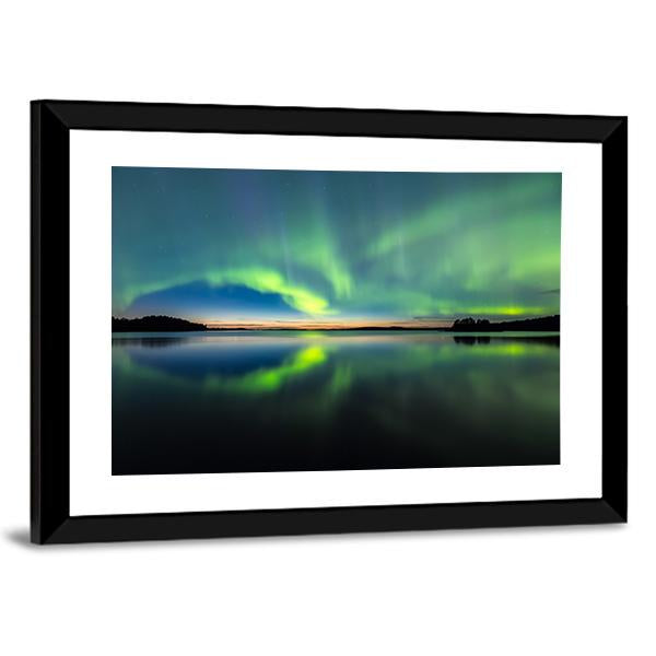 Northern Lights In Sky Canvas Wall Art-5 Horizontal-Gallery Wrap-22" x 12"-Tiaracle