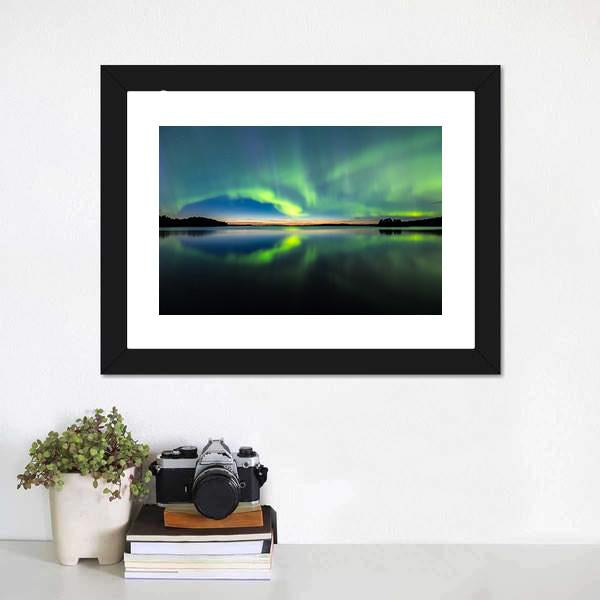 Northern Lights In Sky Canvas Wall Art-5 Horizontal-Gallery Wrap-22" x 12"-Tiaracle