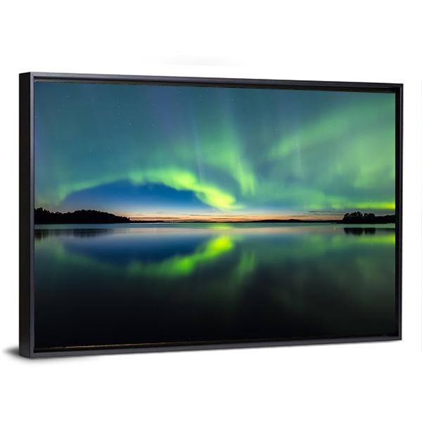 Northern Lights In Sky Canvas Wall Art-5 Horizontal-Gallery Wrap-22" x 12"-Tiaracle