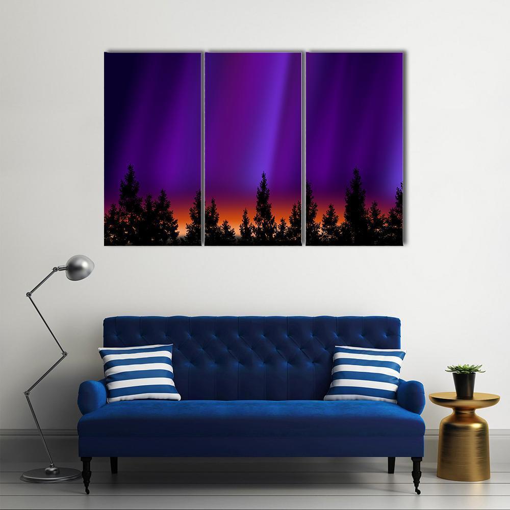 Northern Lights Canvas Wall Art-3 Horizontal-Gallery Wrap-37" x 24"-Tiaracle