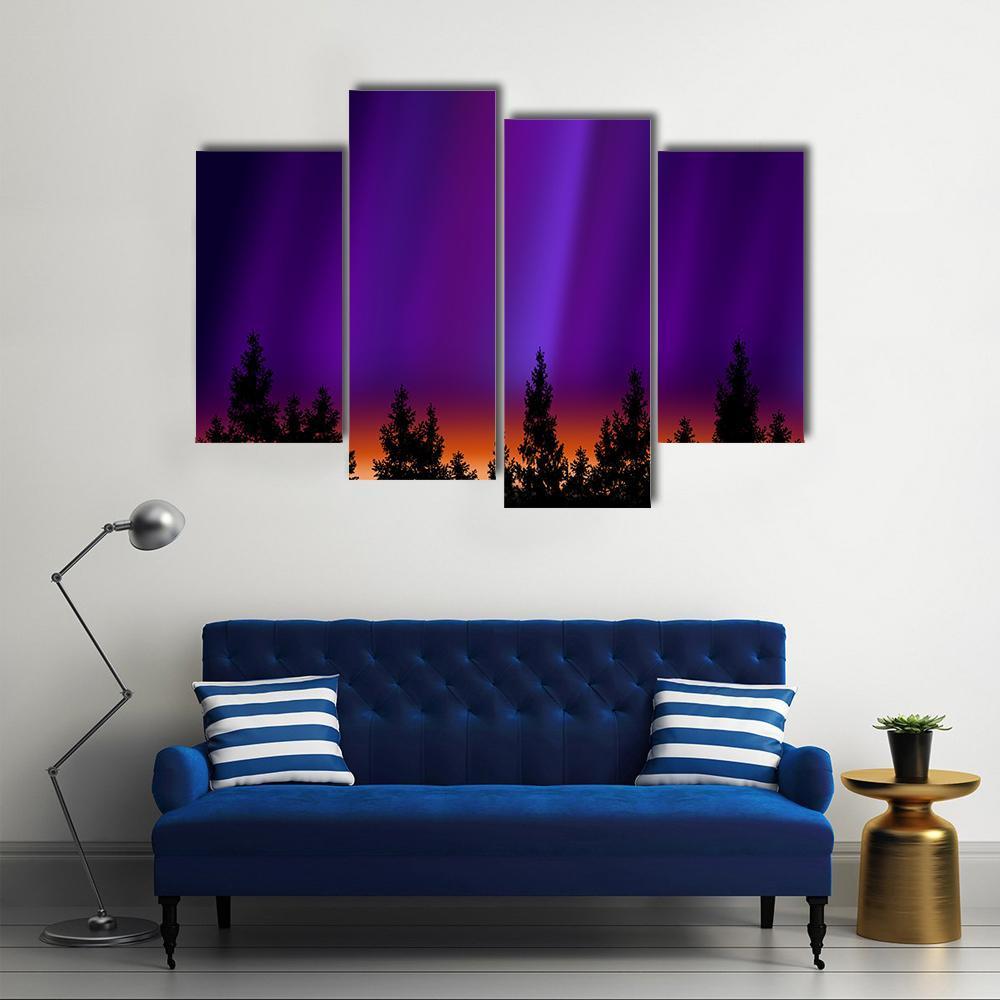 Northern Lights Canvas Wall Art-4 Pop-Gallery Wrap-50" x 32"-Tiaracle