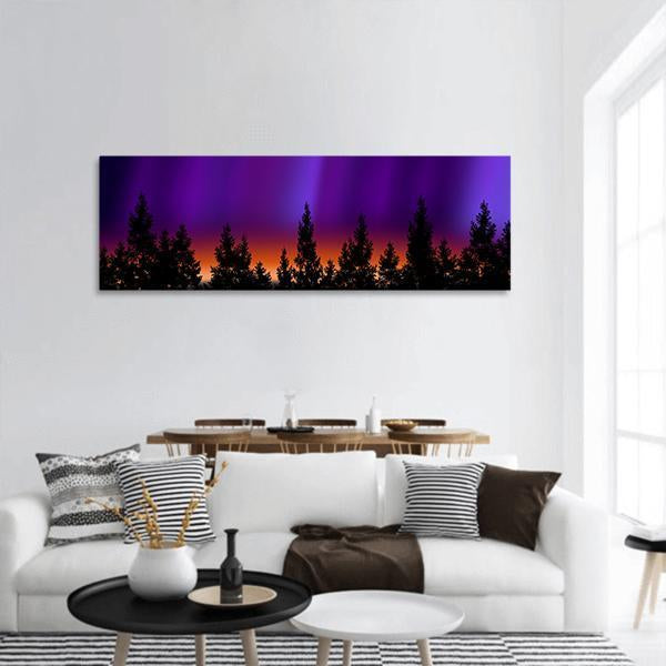 Northern Lights Panoramic Canvas Wall Art-3 Piece-25" x 08"-Tiaracle