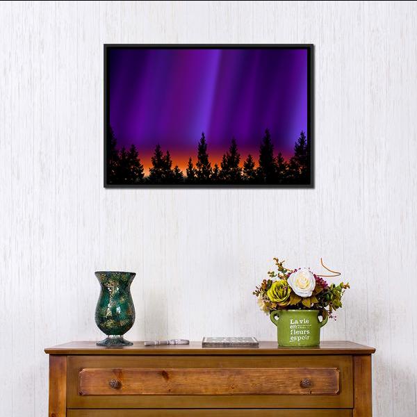 Northern Lights Panoramic Canvas Wall Art-1 Piece-36" x 12"-Tiaracle