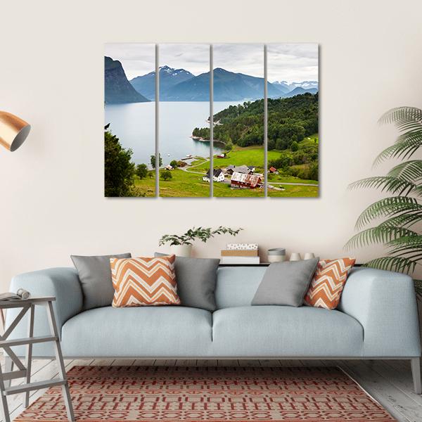 Norway Countryside Canvas Wall Art-4 Horizontal-Gallery Wrap-34" x 24"-Tiaracle