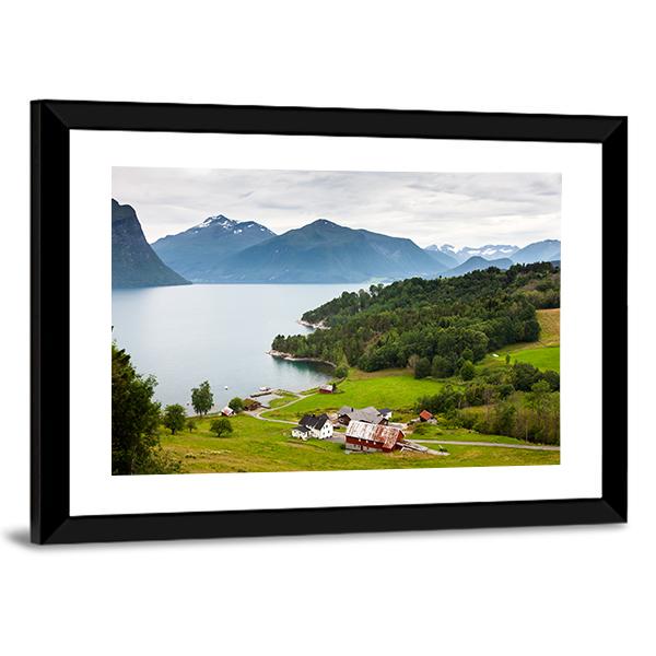 Norway Countryside Panoramic Canvas Wall Art-1 Piece-36" x 12"-Tiaracle