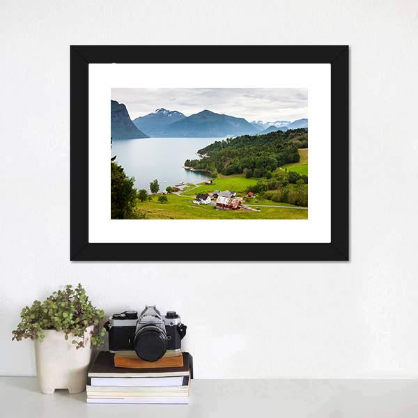 Norway Countryside Panoramic Canvas Wall Art-1 Piece-36" x 12"-Tiaracle