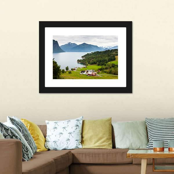 Norway Countryside Panoramic Canvas Wall Art-1 Piece-36" x 12"-Tiaracle