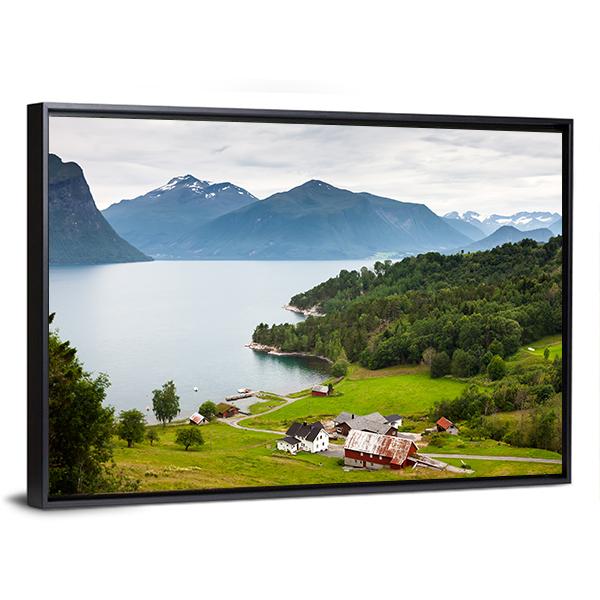Norway Countryside Panoramic Canvas Wall Art-1 Piece-36" x 12"-Tiaracle