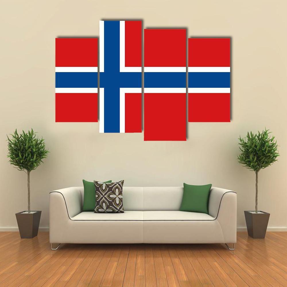 Norway Flag Canvas Wall Art-4 Pop-Gallery Wrap-50" x 32"-Tiaracle