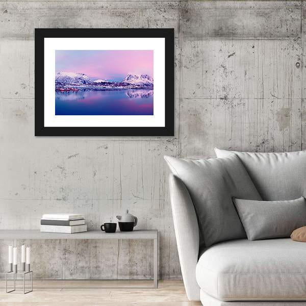 Norway Lake In Winter Canvas Wall Art-3 Horizontal-Gallery Wrap-25" x 16"-Tiaracle